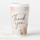 Moderne Script Dank Je Wel Roze Harten Twee-Tons K Latte Mok (Voorkant)