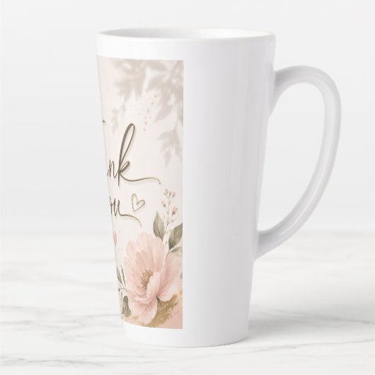 Moderne Script Dank Je Wel Roze Harten Twee-Tons K Latte Mok (Rechts)