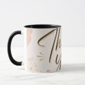 Moderne Script Dank Je Wel Roze Harten Twee-Tons K Mok (Links)