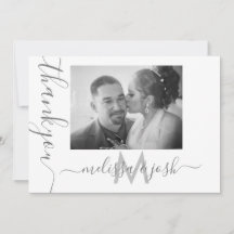 Moderne Script Dank U Huwelijkskoppels Fotokaart
