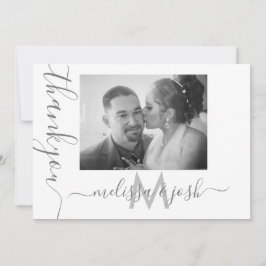 Moderne Script Dank U Huwelijkskoppels Fotokaart Kaart