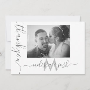 Moderne Script Dank U Huwelijkskoppels Fotokaart Kaart