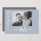 Moderne Script Dank U Huwelijkspaar Fotokaart Kaart (Voorkant / Achterkant)