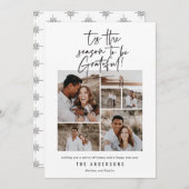 Moderne script dankbaar fotovakantie feestdagenkaart (Voorkant / Achterkant)