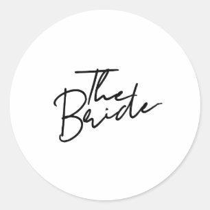 Moderne script de bruid T-Shirt Ronde Sticker