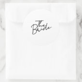 Moderne script de bruid T-Shirt Ronde Sticker (Tas)