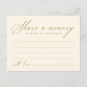 Moderne Script Deel een Herinnering Funeral Note C Briefkaart (Voorkant)