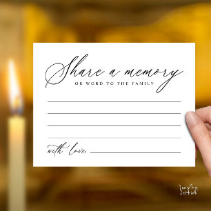 Moderne Script Deel een Herinnering Rouwkaart Briefkaart