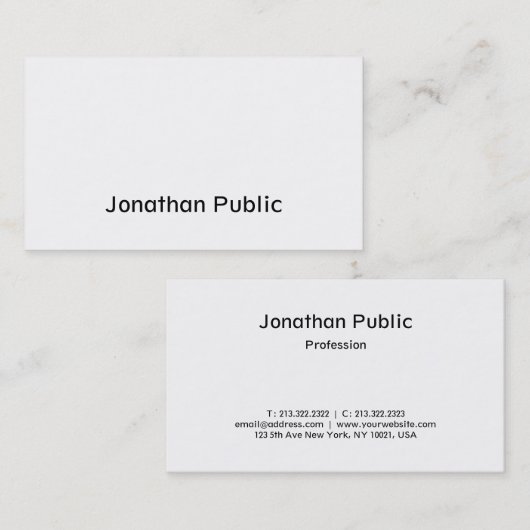 Moderne Script Design Elegant Simple Trendy Plain Visitekaartje (Voorkant / Achterkant)