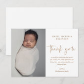 Moderne Script Doop Bedankkaart (Voorkant / Achterkant)