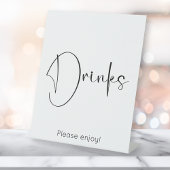 Moderne script Drinken Reclamebord Met Voetstuk
