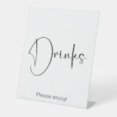 Moderne script Drinken Reclamebord Met Voetstuk (Voorkant)