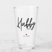 Moderne script echtgenoot op maat ingestelde datum glas (Voorkant)