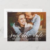 Moderne script EDITABLE COLOR Save the Date Briefkaart (Voorkant / Achterkant)