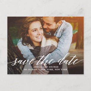 Moderne script EDITABLE COLOR Save the Date Briefkaart
