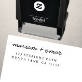 Moderne Script Eenvoudig Retouradres Bruiloft Zelfinktende Stempel