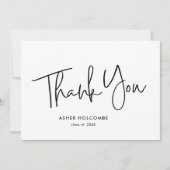Moderne Script Eenvoudige Afstuderen Bedankkaart (Voorkant)