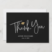 Moderne Script Eenvoudige Afstuderen Bedankkaart (Voorkant)