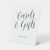 Moderne script, eenvoudige trouwkaartjes cadeaus reclamebord met voetstuk (Voorkant)