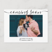 Moderne script, eenvoudige typografie fotozwangers aankondigingskaart (Voorkant)