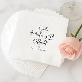 Moderne script eindelijk officieel trouwen servet