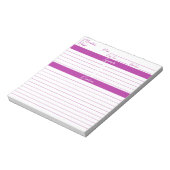 Moderne script elegant donkerroze recept notitieblok (Linkerzijde)