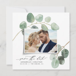 Moderne script elegant  foto eucalyptus kaart