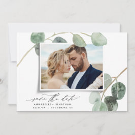 Moderne script elegant  foto eucalyptus kaart