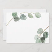 Moderne script elegant  foto eucalyptus kaart (Achterkant)