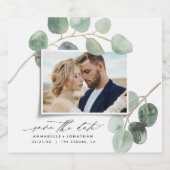 Moderne script elegant foto eucalyptus sparkling wijnetiket (Enkel label)