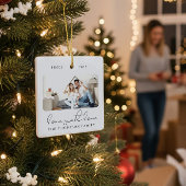 Moderne Script Elegant New Home Sweet Home Foto Keramisch Ornament