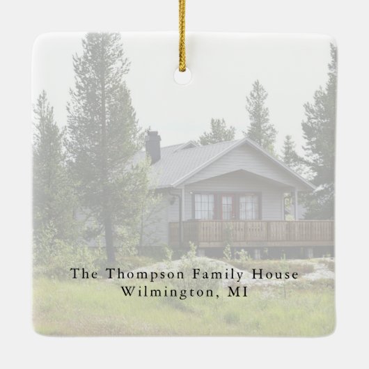 Moderne Script Elegant New Home Sweet Home Foto Keramisch Ornament (Achterkant)