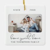 Moderne Script Elegant New Home Sweet Home Foto Keramisch Ornament (Voorkant)