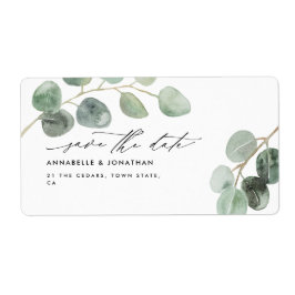 Moderne script elegant  niet-fotoeucalyptus etiket