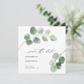 Moderne script elegant  niet-fotoeucalyptus kaart (Staand voorkant)