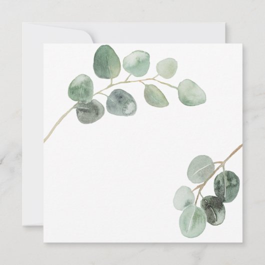 Moderne script elegant  niet-fotoeucalyptus kaart (Achterkant)