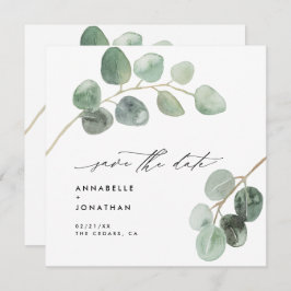 Moderne script elegant  niet-fotoeucalyptus kaart