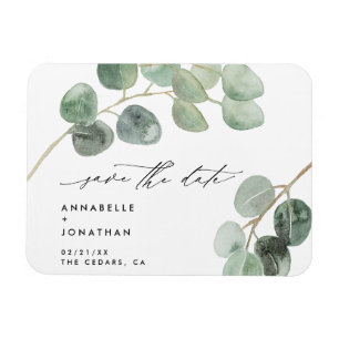 Moderne script elegant  niet-fotoeucalyptus magneet