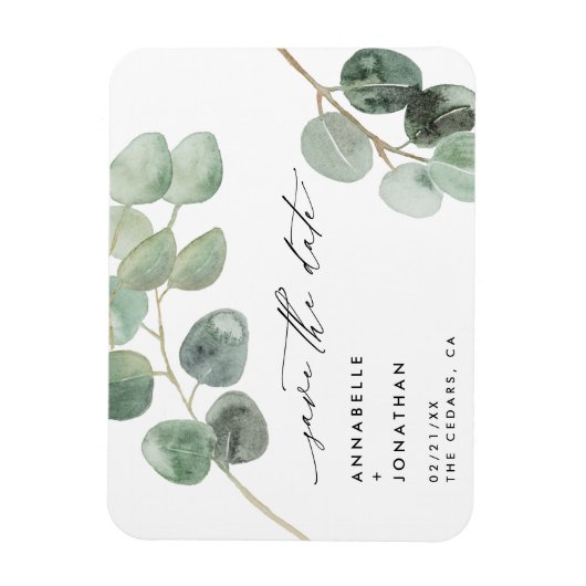 Moderne script elegant  niet-fotoeucalyptus magneet (Verticaal)