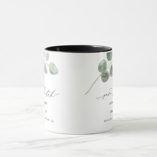 Moderne script elegant niet-fotoeucalyptus mok (Midden)