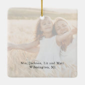 Moderne script elegant Prettige feestdagen foto Keramisch Ornament (Achterkant)