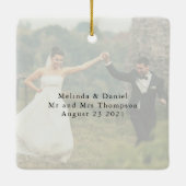 Moderne Script Elegant Verloving Photo Keepomwille Keramisch Ornament (Achterkant)