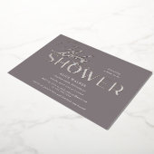 moderne script elegante baby shower folie uitnodig uitnodiging (Gedraaid)