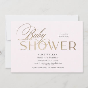 moderne script elegante baby shower uitnodiging