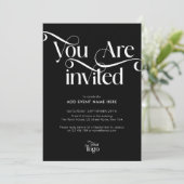 Moderne Script Elegante & Chic Zakelijke Evenement Kaart (Staand voorkant)