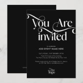 Moderne Script Elegante & Chic Zakelijke Evenement Kaart (Voorkant / Achterkant)