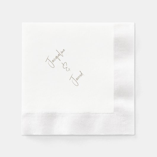 Moderne Script Elegante Getrouwde Cocktail Servet (Voorkant)