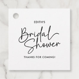 Moderne Script Elegante Handgeschreven Bruidsdouch Bedankjes Labels