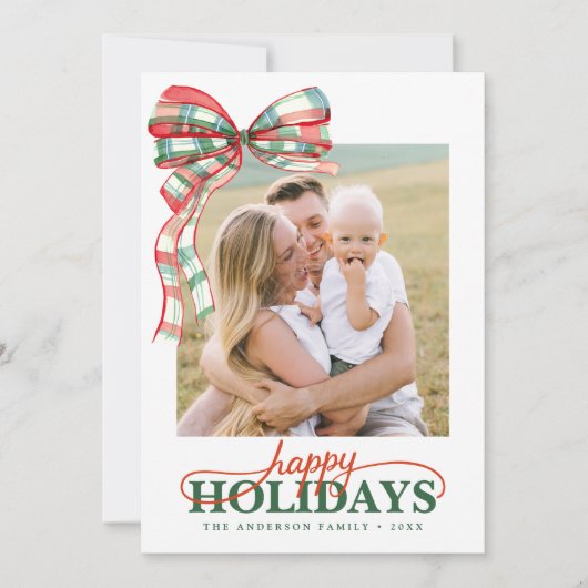 Moderne Script Elegante Kerstkaart (Voorkant)