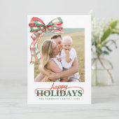 Moderne Script Elegante Kerstkaart (Staand voorkant)